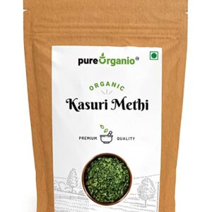 Pure Organio - Kasuri Methi Leaves  - Organic Dried Fenugreek Leaves (100 Gm)