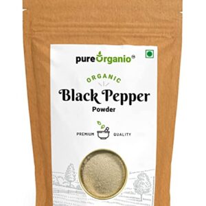 Pure Organio-Organic Black Pepper Powder - Kali Mirch Powder (100 Gm)